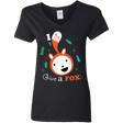 T-Shirts Black / S Giving a Fox Women's V-Neck T-Shirt