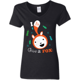 T-Shirts Black / S Giving a Fox Women's V-Neck T-Shirt