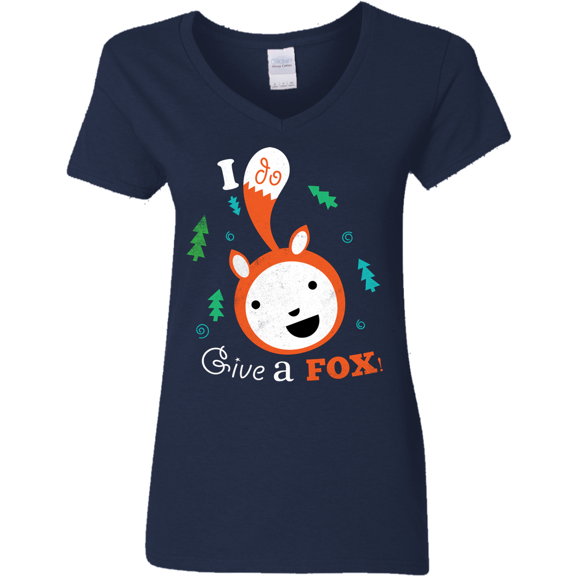 T-Shirts Navy / S Giving a Fox Women's V-Neck T-Shirt