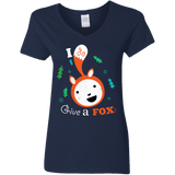 T-Shirts Navy / S Giving a Fox Women's V-Neck T-Shirt