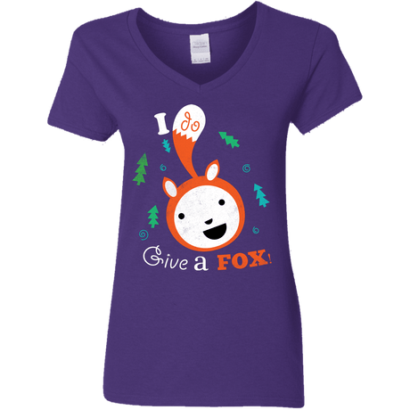 T-Shirts Purple / S Giving a Fox Women's V-Neck T-Shirt