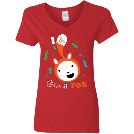 T-Shirts Red / S Giving a Fox Women's V-Neck T-Shirt