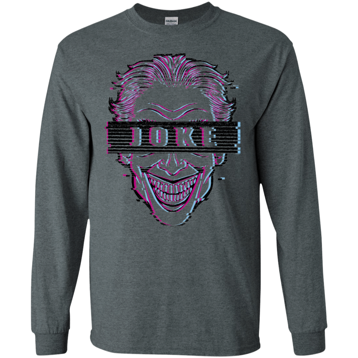 T-Shirts Dark Heather / S Glitch Joke Men's Long Sleeve T-Shirt