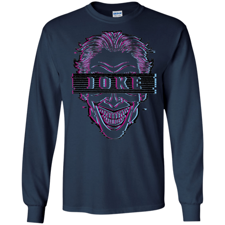 T-Shirts Navy / S Glitch Joke Men's Long Sleeve T-Shirt
