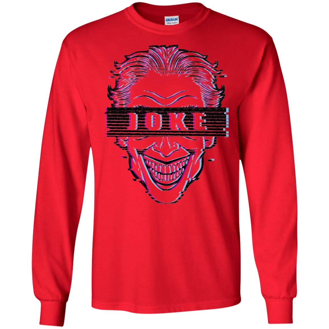 T-Shirts Red / S Glitch Joke Men's Long Sleeve T-Shirt