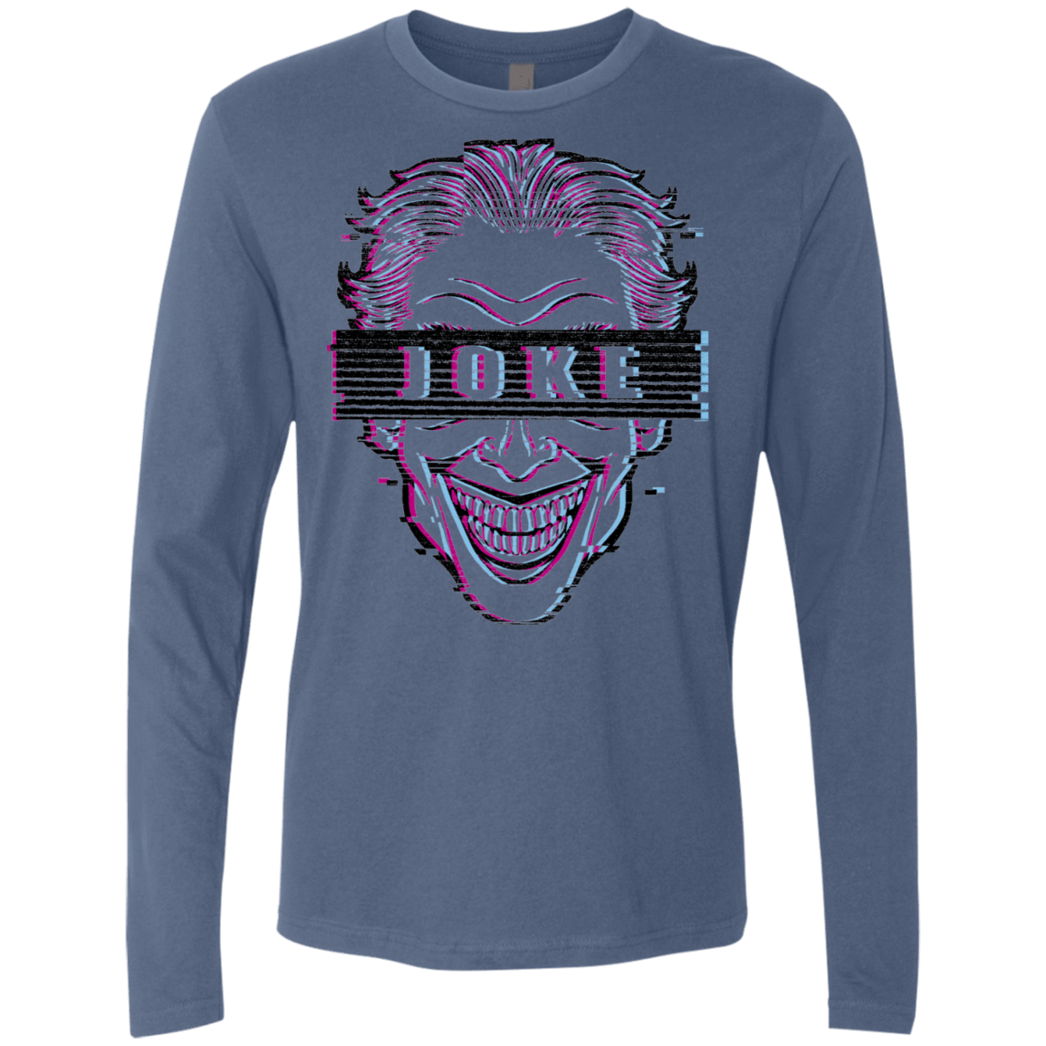 T-Shirts Indigo / S Glitch Joke Men's Premium Long Sleeve