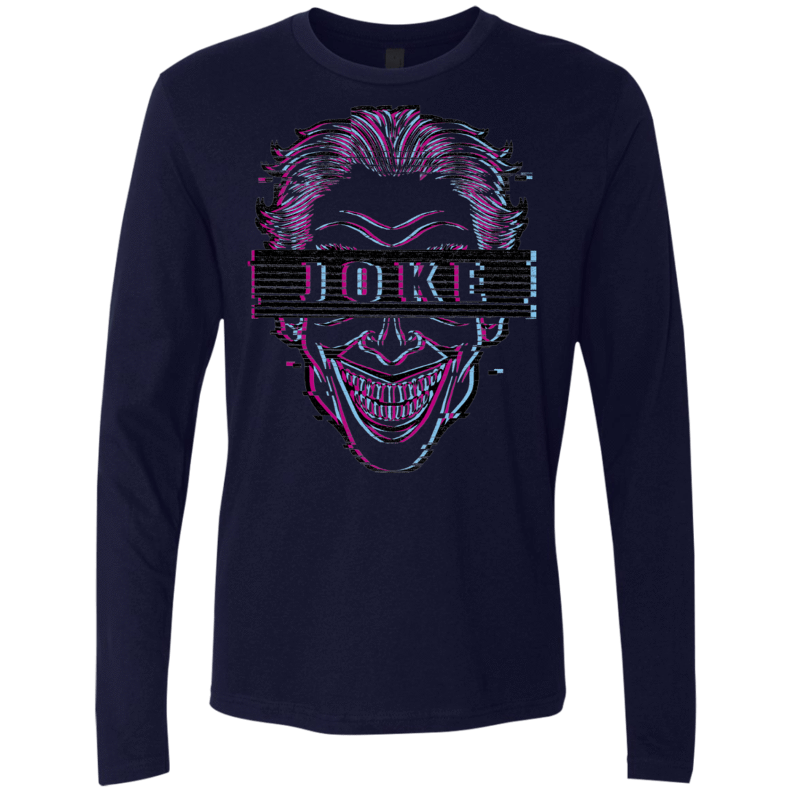 T-Shirts Midnight Navy / S Glitch Joke Men's Premium Long Sleeve
