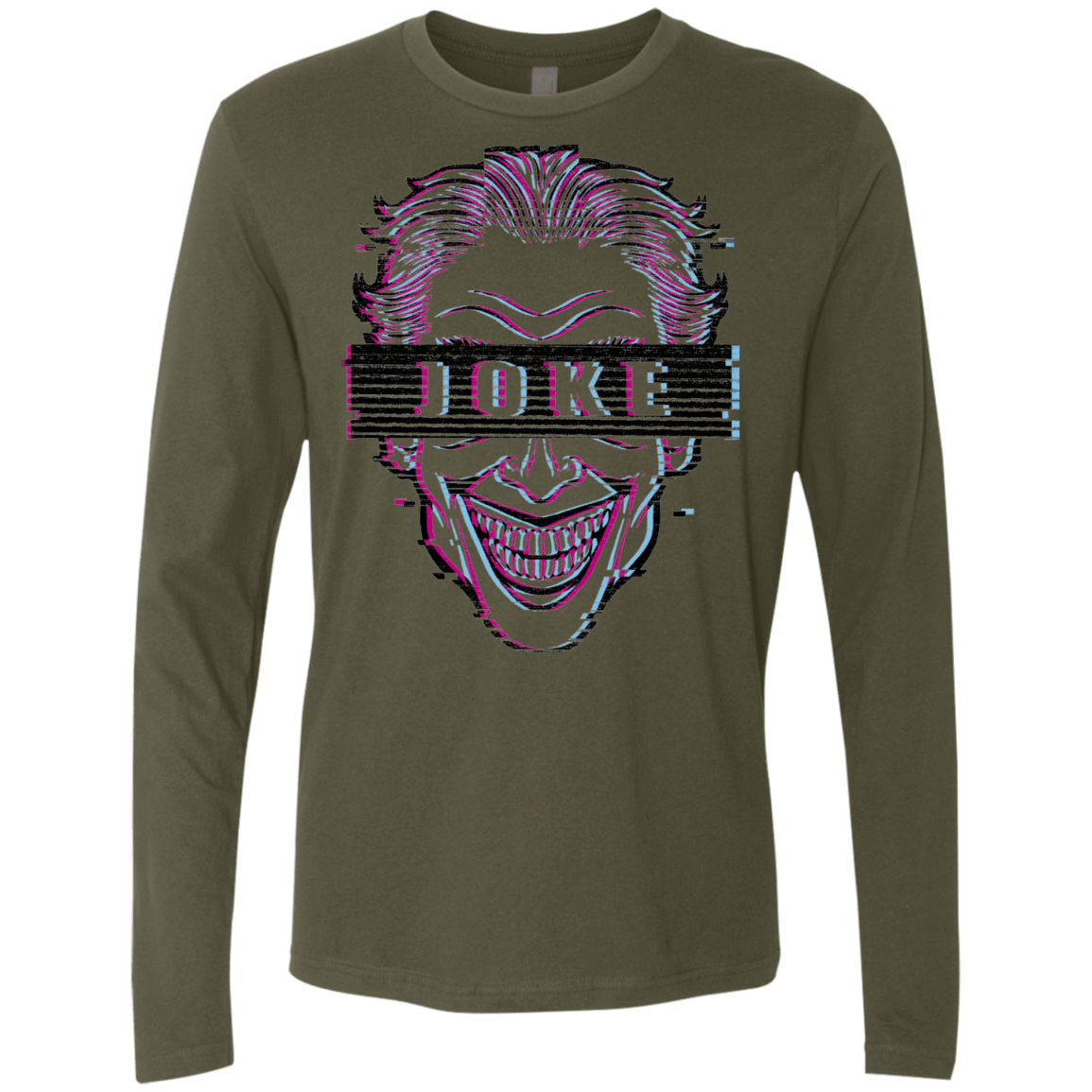 T-Shirts Military Green / S Glitch Joke Men's Premium Long Sleeve