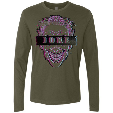 T-Shirts Military Green / S Glitch Joke Men's Premium Long Sleeve