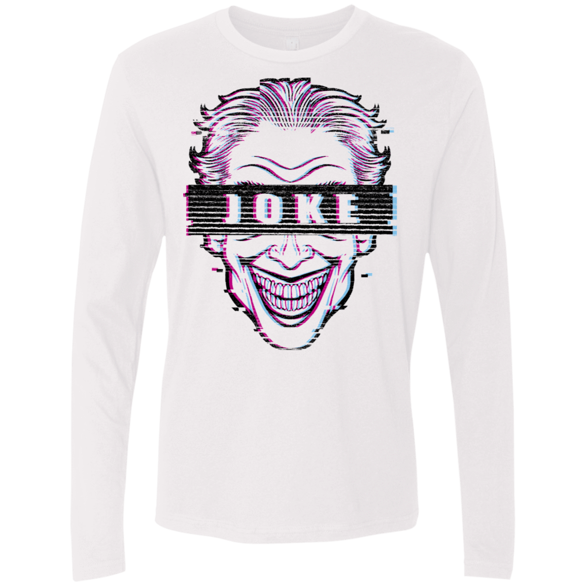 T-Shirts White / S Glitch Joke Men's Premium Long Sleeve