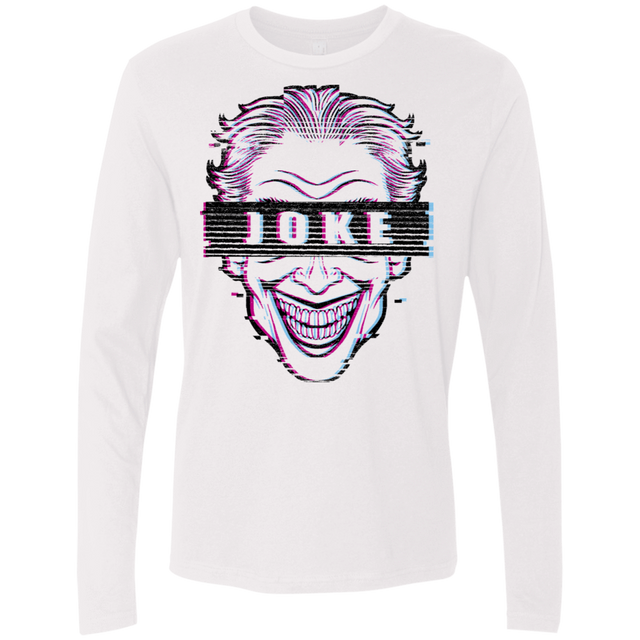 T-Shirts White / S Glitch Joke Men's Premium Long Sleeve