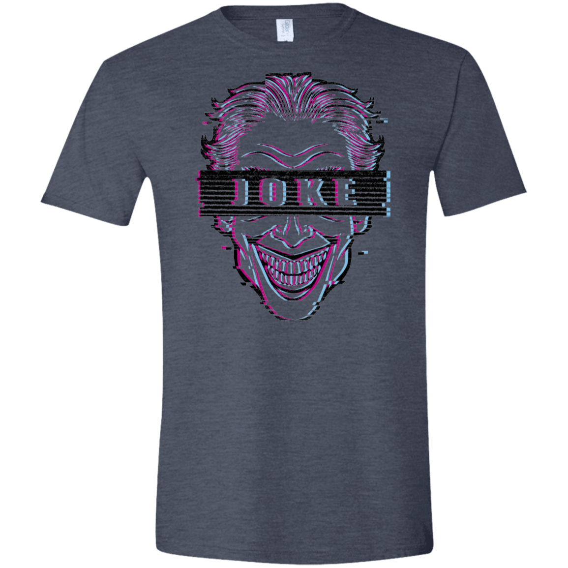 T-Shirts Heather Navy / S Glitch Joke Men's Semi-Fitted Softstyle