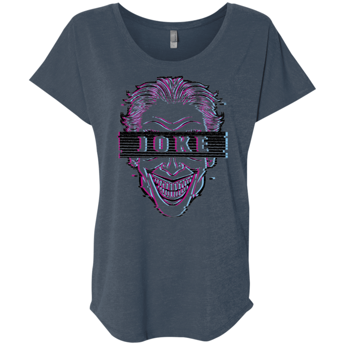 T-Shirts Indigo / X-Small Glitch Joke Triblend Dolman Sleeve