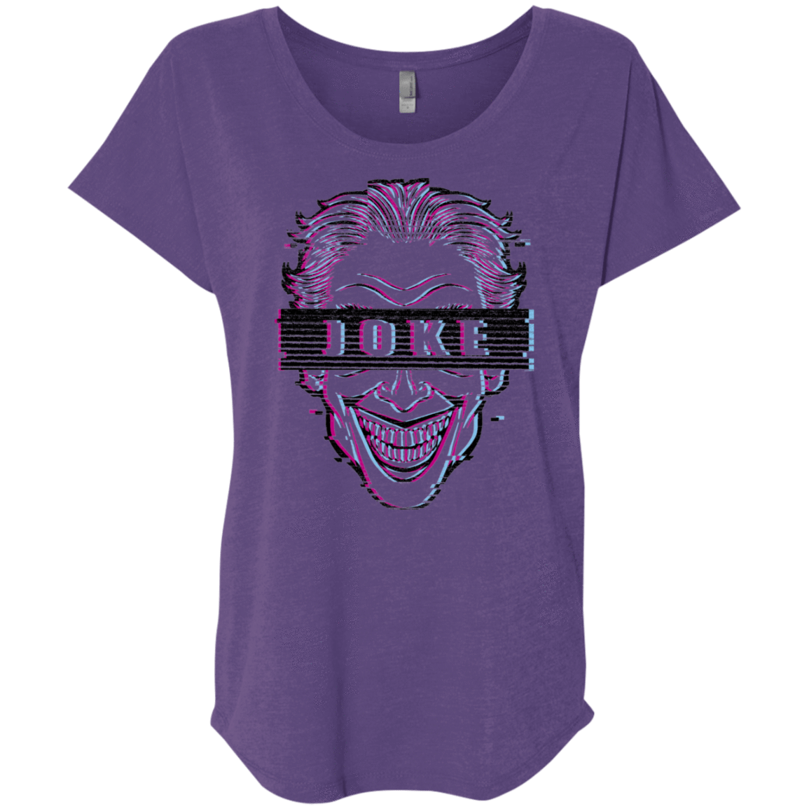 T-Shirts Purple Rush / X-Small Glitch Joke Triblend Dolman Sleeve