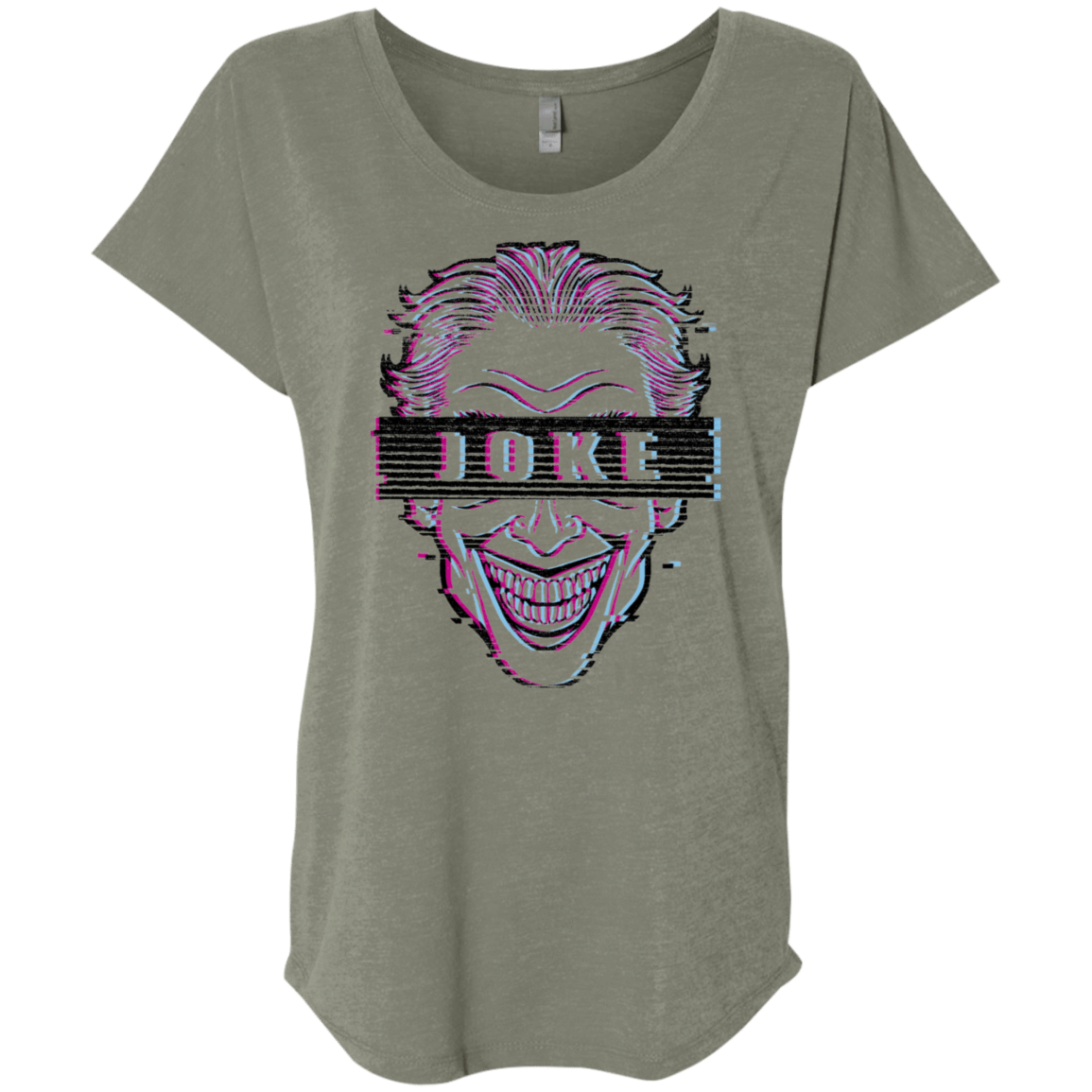 T-Shirts Venetian Grey / X-Small Glitch Joke Triblend Dolman Sleeve