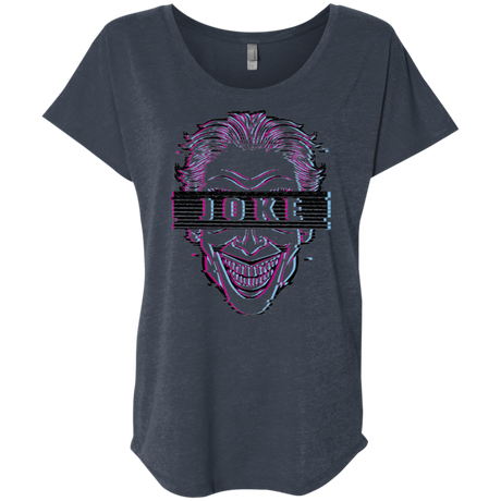 T-Shirts Vintage Navy / X-Small Glitch Joke Triblend Dolman Sleeve