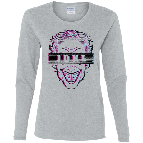 T-Shirts Sport Grey / S Glitch Joke Women's Long Sleeve T-Shirt