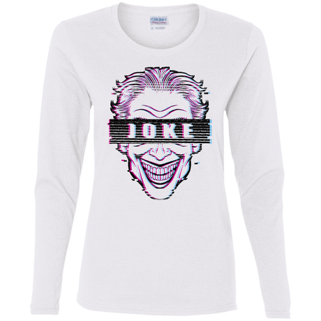 T-Shirts White / S Glitch Joke Women's Long Sleeve T-Shirt