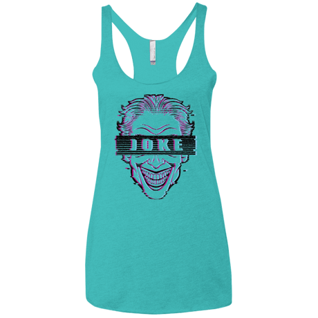 T-Shirts Tahiti Blue / X-Small Glitch Joke Women's Triblend Racerback Tank