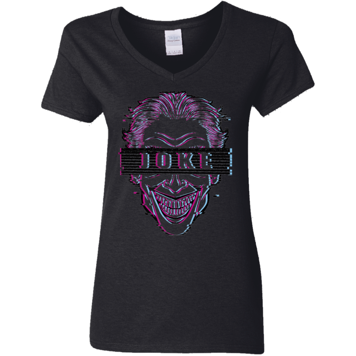 T-Shirts Black / S Glitch Joke Women's V-Neck T-Shirt