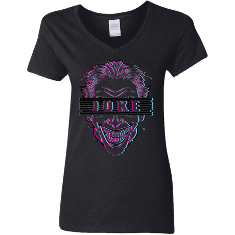 T-Shirts Black / S Glitch Joke Women's V-Neck T-Shirt