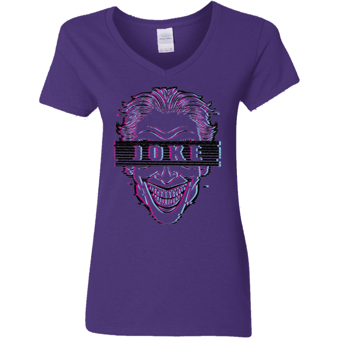 T-Shirts Purple / S Glitch Joke Women's V-Neck T-Shirt