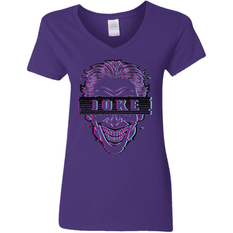 T-Shirts Purple / S Glitch Joke Women's V-Neck T-Shirt