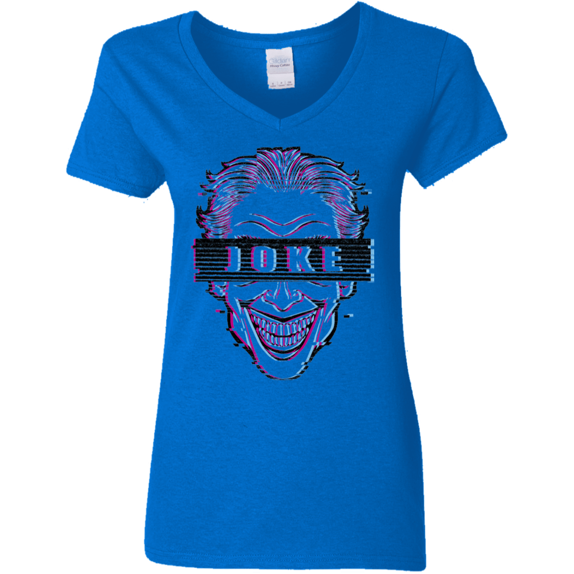 T-Shirts Royal / S Glitch Joke Women's V-Neck T-Shirt