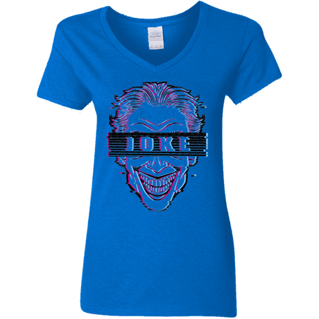 T-Shirts Royal / S Glitch Joke Women's V-Neck T-Shirt