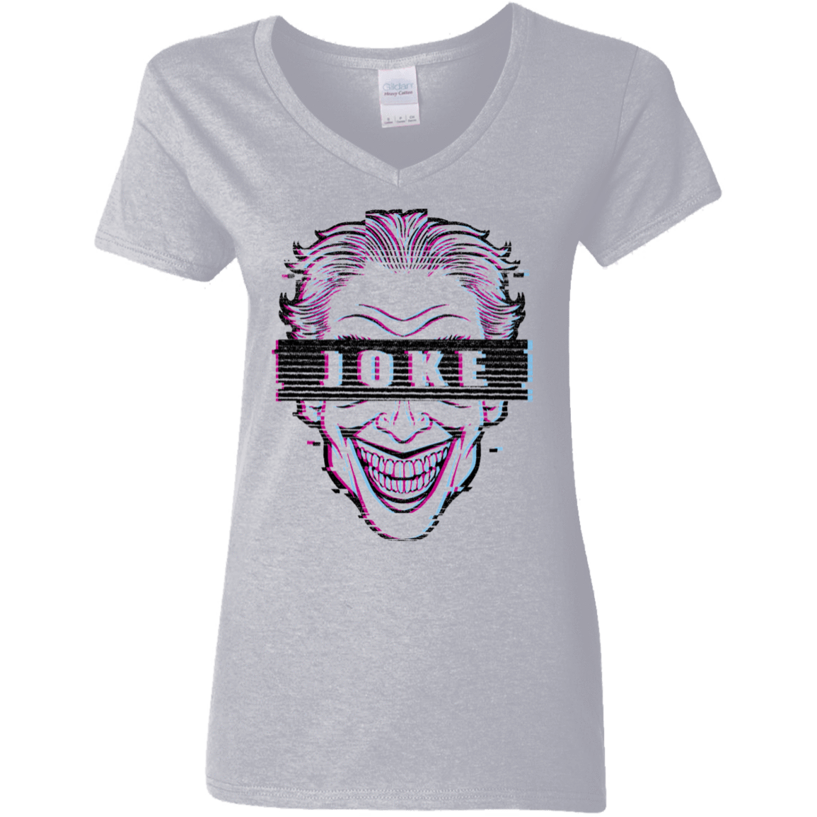 T-Shirts Sport Grey / S Glitch Joke Women's V-Neck T-Shirt