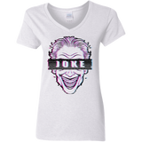 T-Shirts White / S Glitch Joke Women's V-Neck T-Shirt