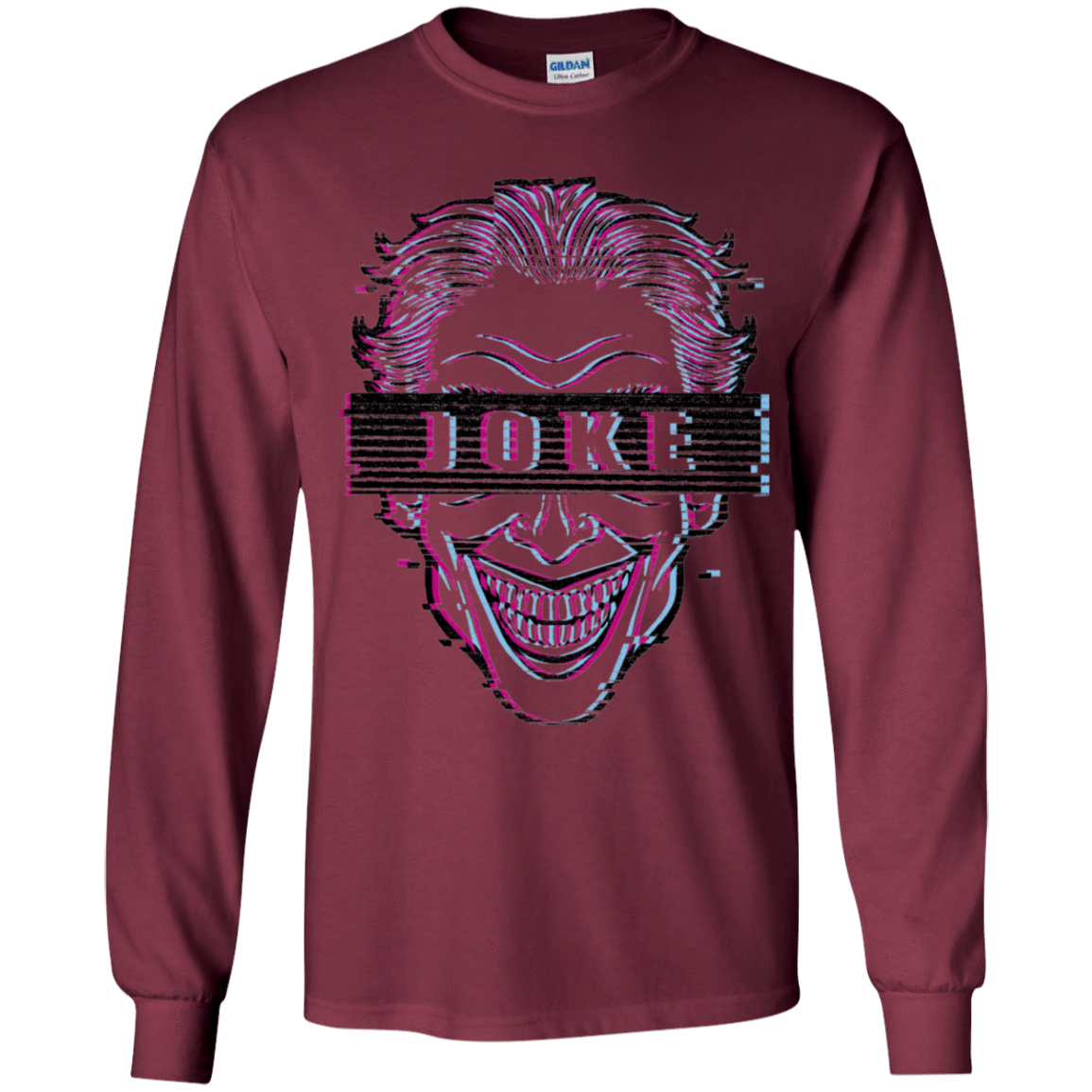T-Shirts Maroon / YS Glitch Joke Youth Long Sleeve T-Shirt