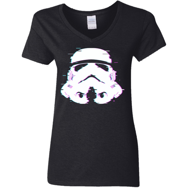 T-Shirts Black / S Glitch Trooper Women's V-Neck T-Shirt