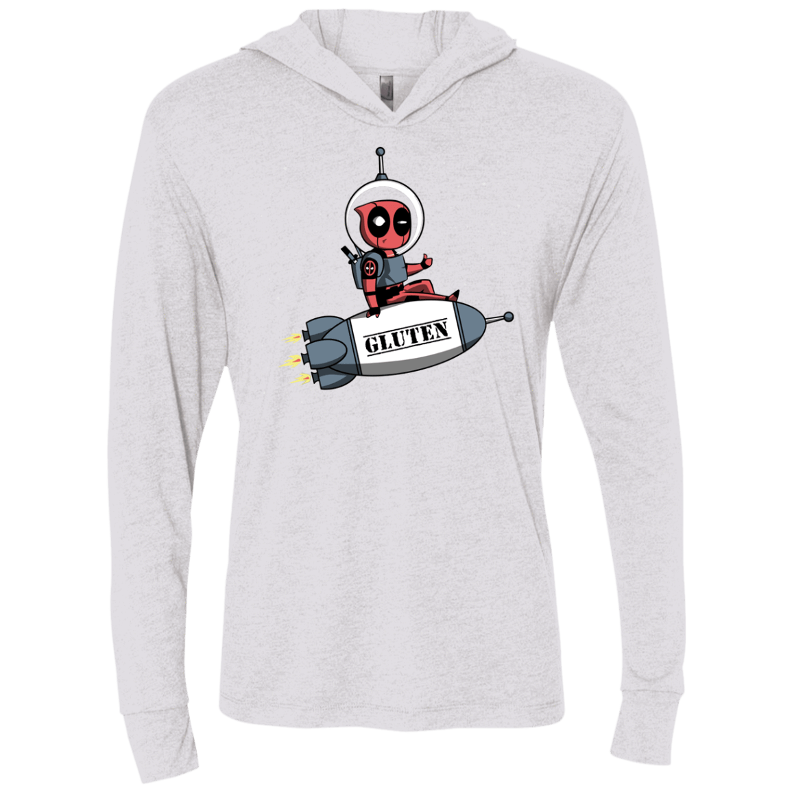 T-Shirts Heather White / X-Small Gluten No More Triblend Long Sleeve Hoodie Tee