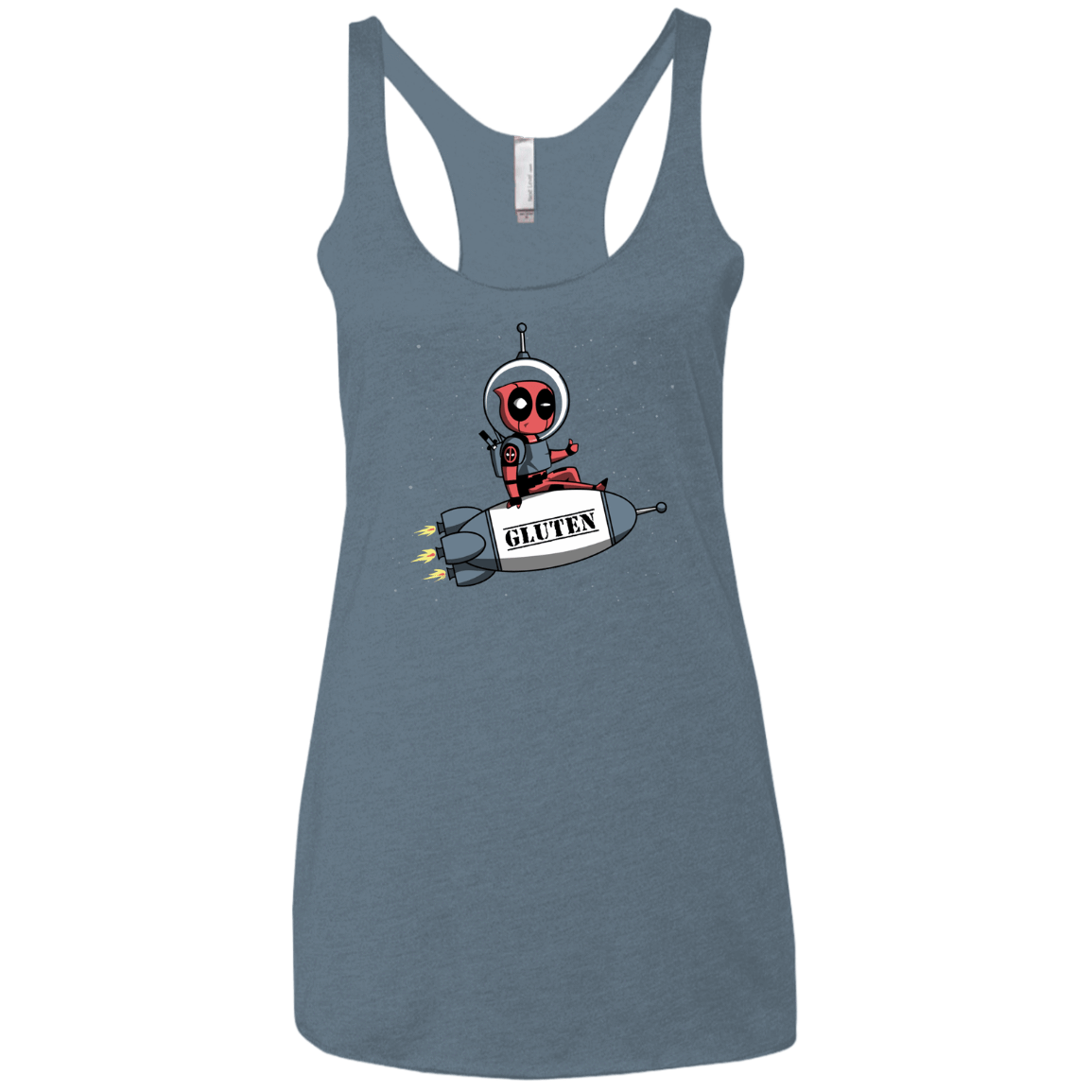 T-Shirts Indigo / X-Small Gluten No More Women's Triblend Racerback Tank