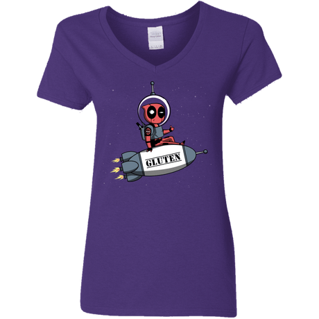 T-Shirts Purple / S Gluten No More Women's V-Neck T-Shirt