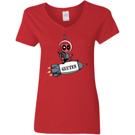 T-Shirts Red / S Gluten No More Women's V-Neck T-Shirt