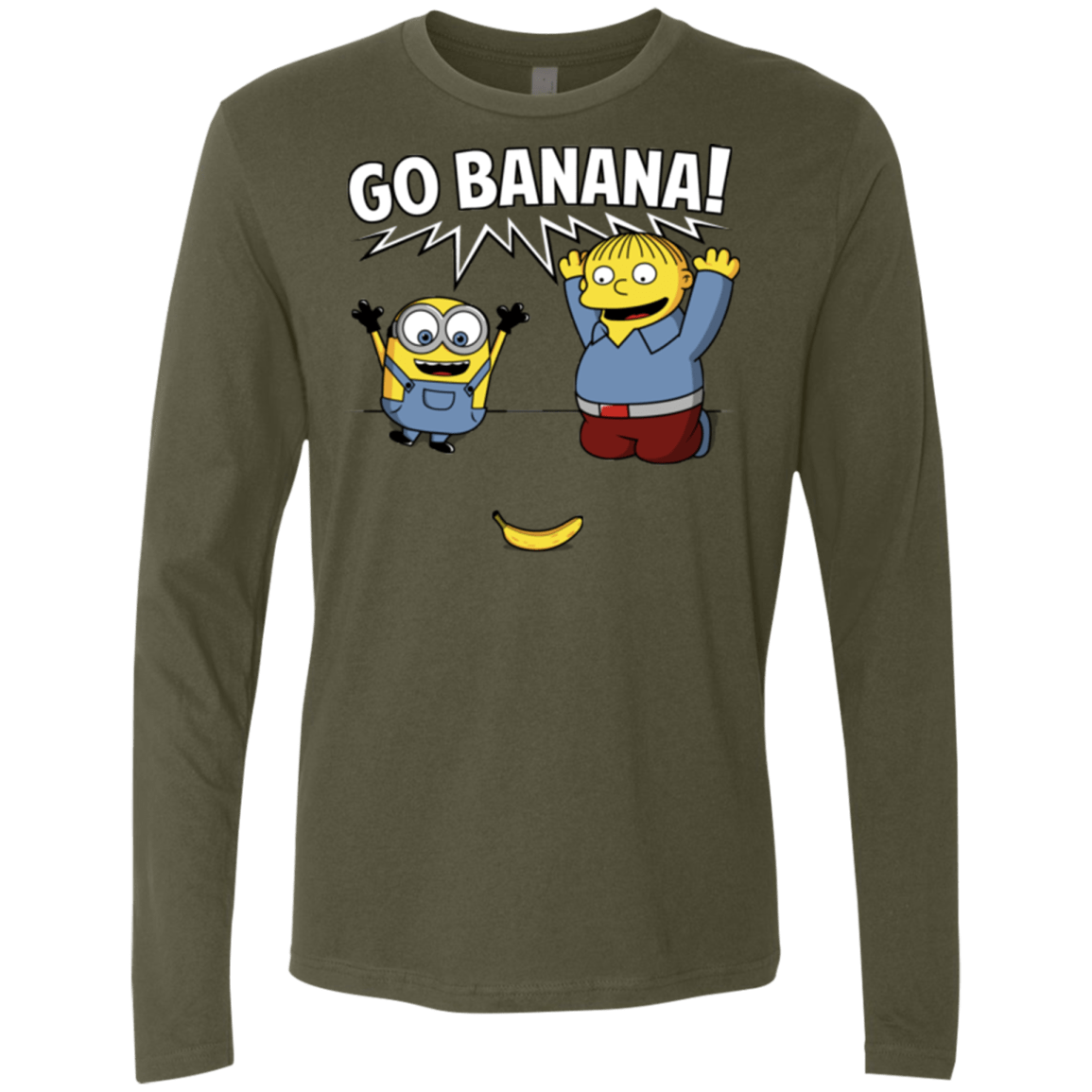 T-Shirts Military Green / S Go Banana! Men's Premium Long Sleeve