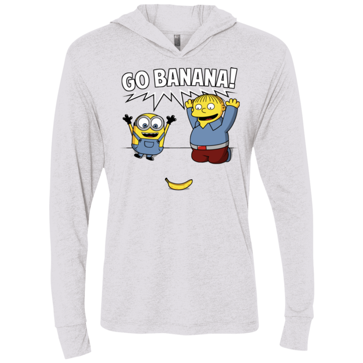 T-Shirts Heather White / X-Small Go Banana! Triblend Long Sleeve Hoodie Tee