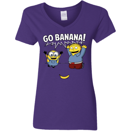 T-Shirts Purple / S Go Banana! Women's V-Neck T-Shirt