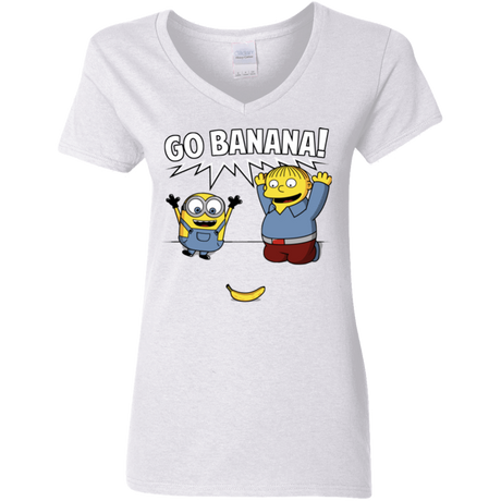 T-Shirts White / S Go Banana! Women's V-Neck T-Shirt