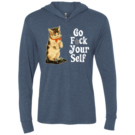 T-Shirts Indigo / X-Small Go fck yourself Triblend Long Sleeve Hoodie Tee