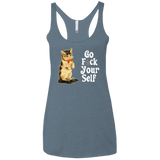 T-Shirts Indigo / X-Small Go fck yourself Women's Triblend Racerback Tank