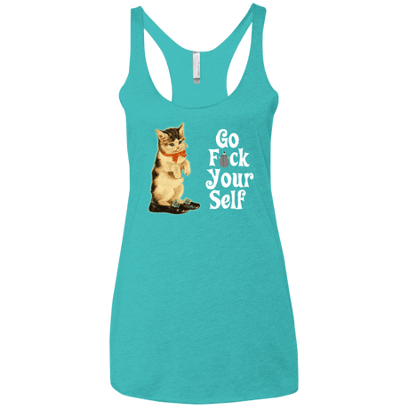 T-Shirts Tahiti Blue / X-Small Go fck yourself Women's Triblend Racerback Tank