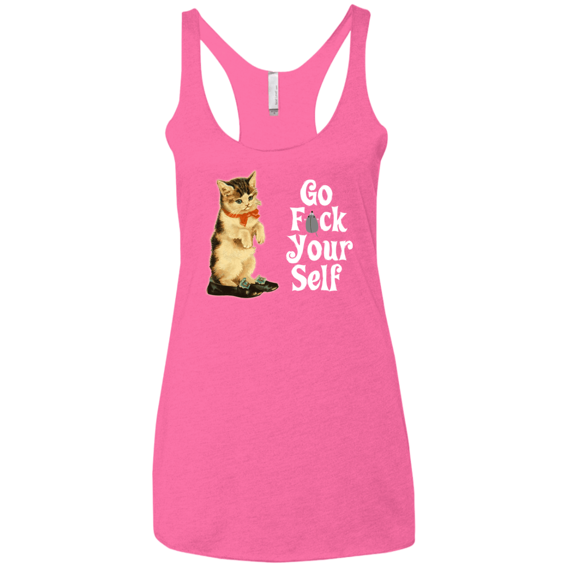 T-Shirts Vintage Pink / X-Small Go fck yourself Women's Triblend Racerback Tank