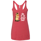 T-Shirts Vintage Red / X-Small Go fck yourself Women's Triblend Racerback Tank