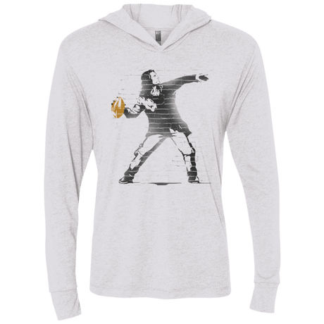 T-Shirts Heather White / X-Small GO LONG MARK Triblend Long Sleeve Hoodie Tee