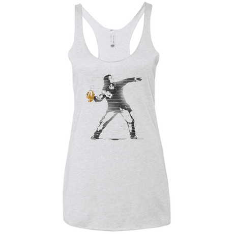 T-Shirts Heather White / X-Small GO LONG MARK Women's Triblend Racerback Tank