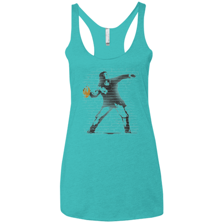 T-Shirts Tahiti Blue / X-Small GO LONG MARK Women's Triblend Racerback Tank