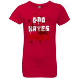 T-Shirts Red / YXS God hates fangs Girls Premium T-Shirt